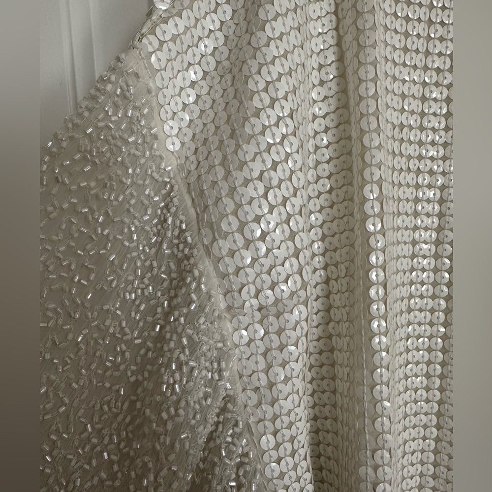 Anthropologie “Let Me Be” White Sequined & Beaded Tunic Dress, size XL - Picture 5 of 5